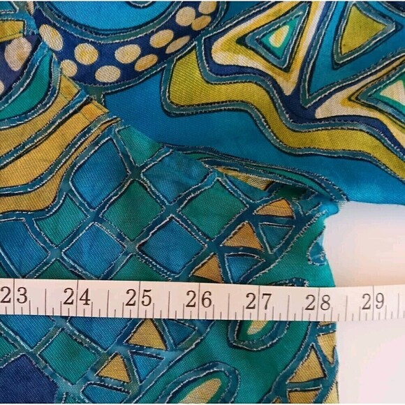 Erin by Erin London Size 2X Multicolor Partially Sheer Button up Top - Picture 7 of 8